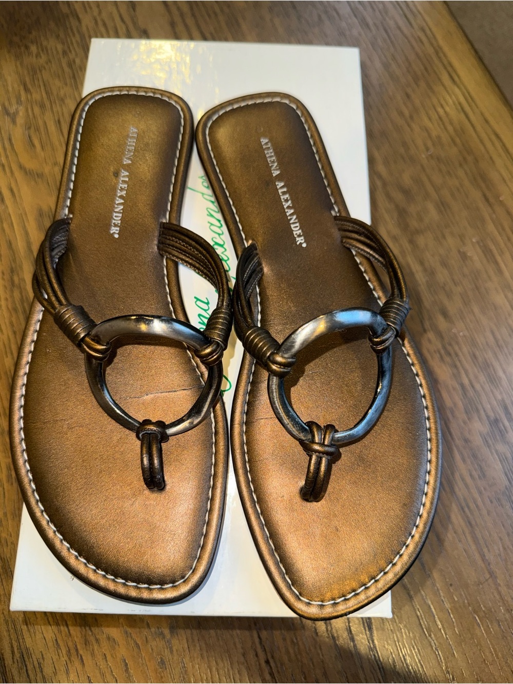 Athena Alexander Bronze Ring-Accent Women’s Sandals